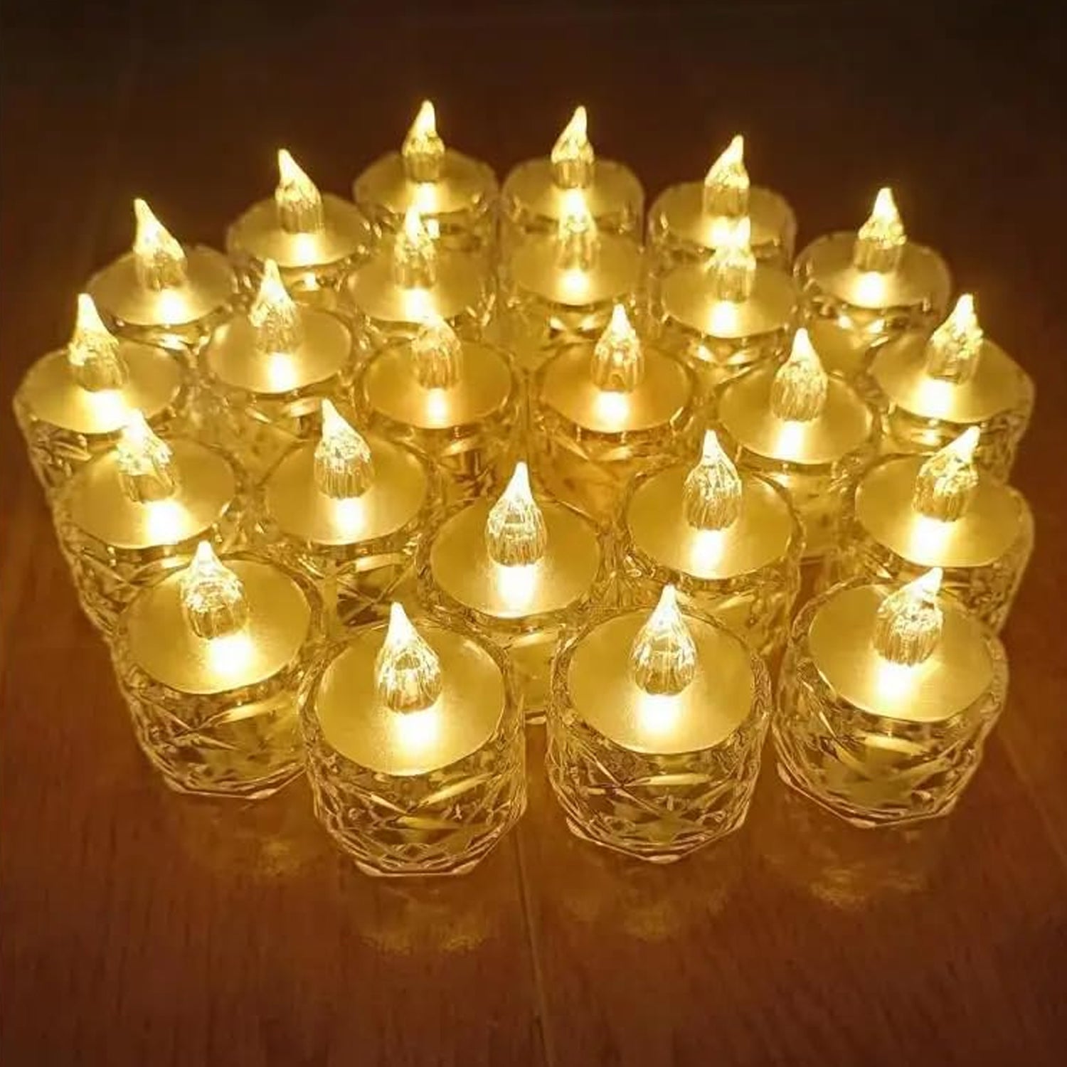 24 Pcs Flameless and Smokeless Decorative Acrylic Candles Transparent Led Tea Light Candle for Gifting, House, Diwali, Christmas, Festival, Events Decor Candles, Diwali 24 Pcs Flameless and Smokeless Decorative Acrylic Candles Transparent Led Tea Light Candle for Gifting, House, Diwali, Christmas, Festival, Events Decor Candles, Diwali